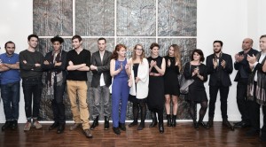 Les artistes nommés, édition 2015. De g. à dr.: Samuel Trenquier, Loup Sarion, Kévin Rouillard, Clément Richem, Louis-Cyprien Rials, Lucie Picandet, Raphaëlle Péria, Jessica Lajard, Bianca Bondi, Sara Acremann, Alexis Hayère. A dr.: Eric Mangion, Eric de Chassey.